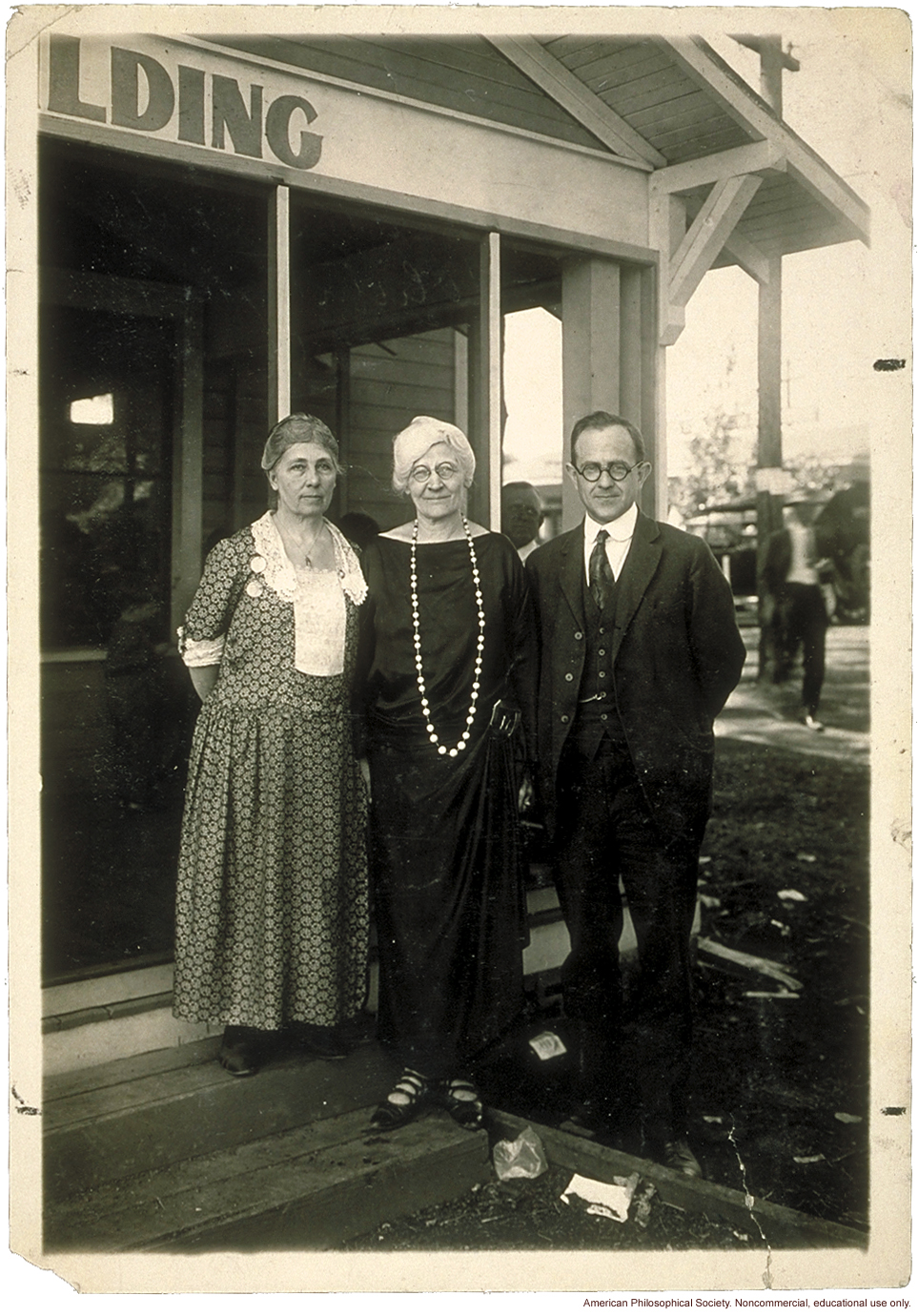 Florence Brown Sherbon and Mary T. Watts, founders of the Fitter Families Contest, with Leon F. Whitney at  Kansas State Free Fair