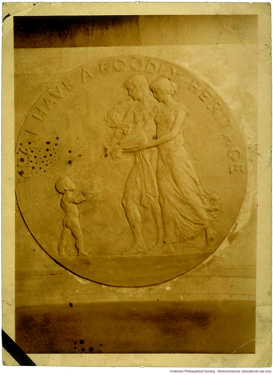 “Yea, I have a goodly heritage,” Fitter Families Contest medal given to families scoring B+ or better
