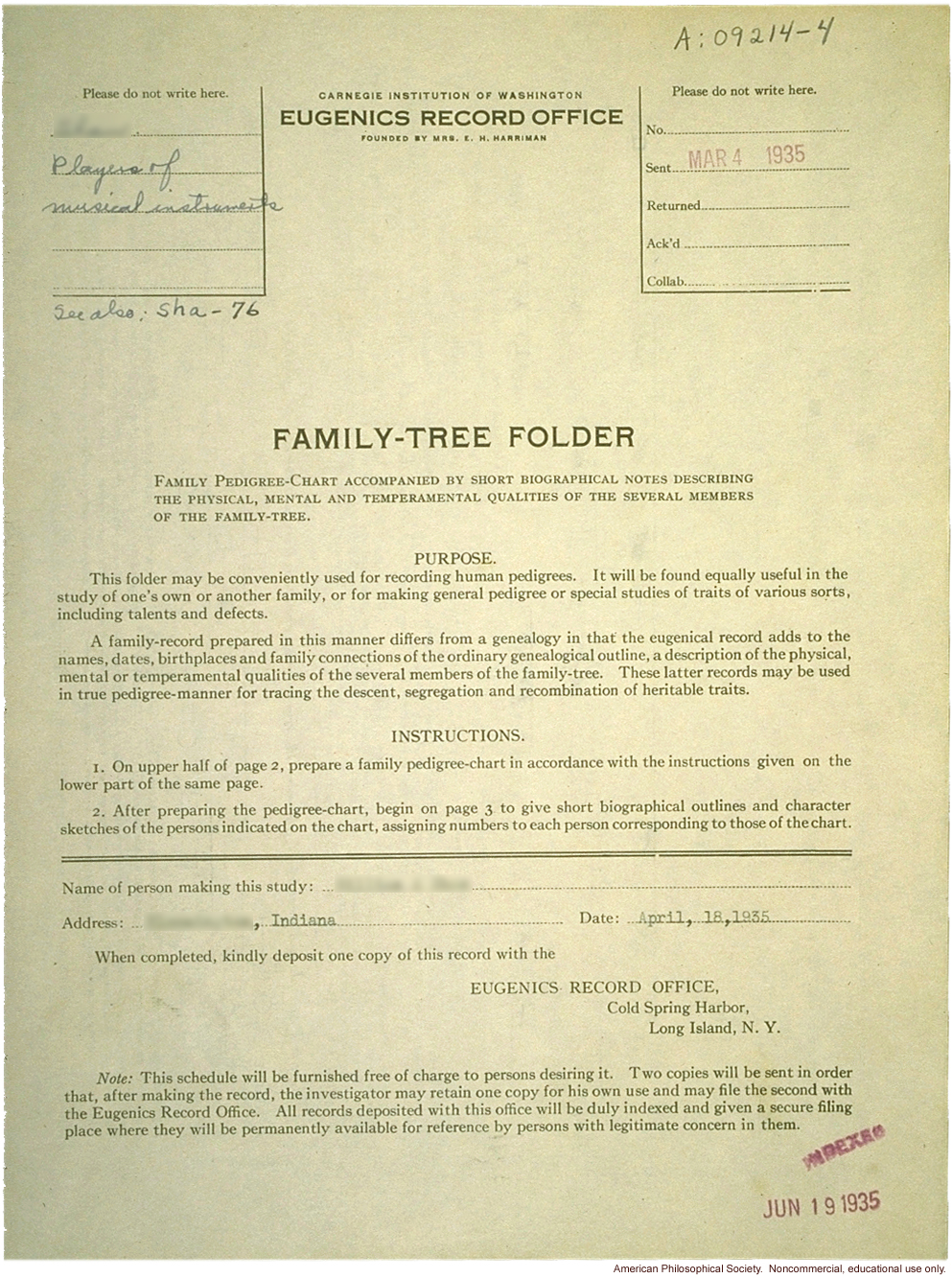 &quote;Family-tree folder: Players of musical instruments&quote;