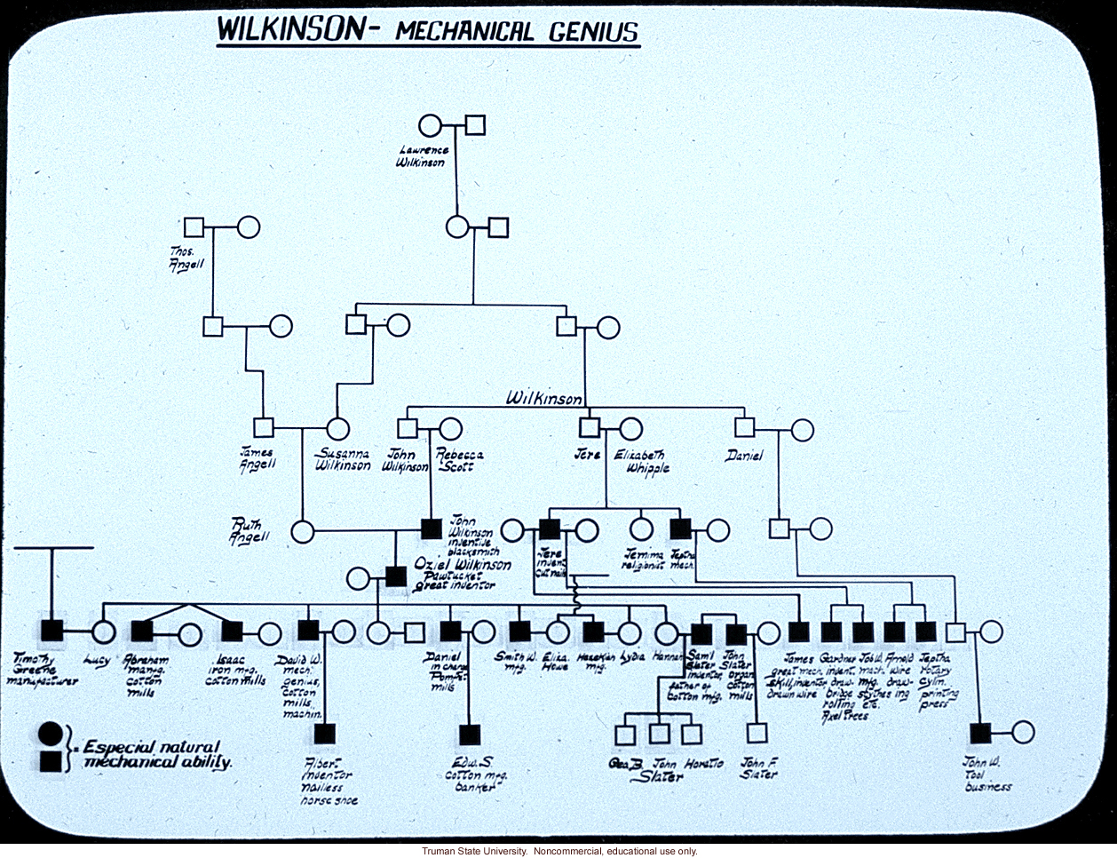 &quote;Wilkinson-mechanical genius -- especial natural mechanical ability&quote; 

