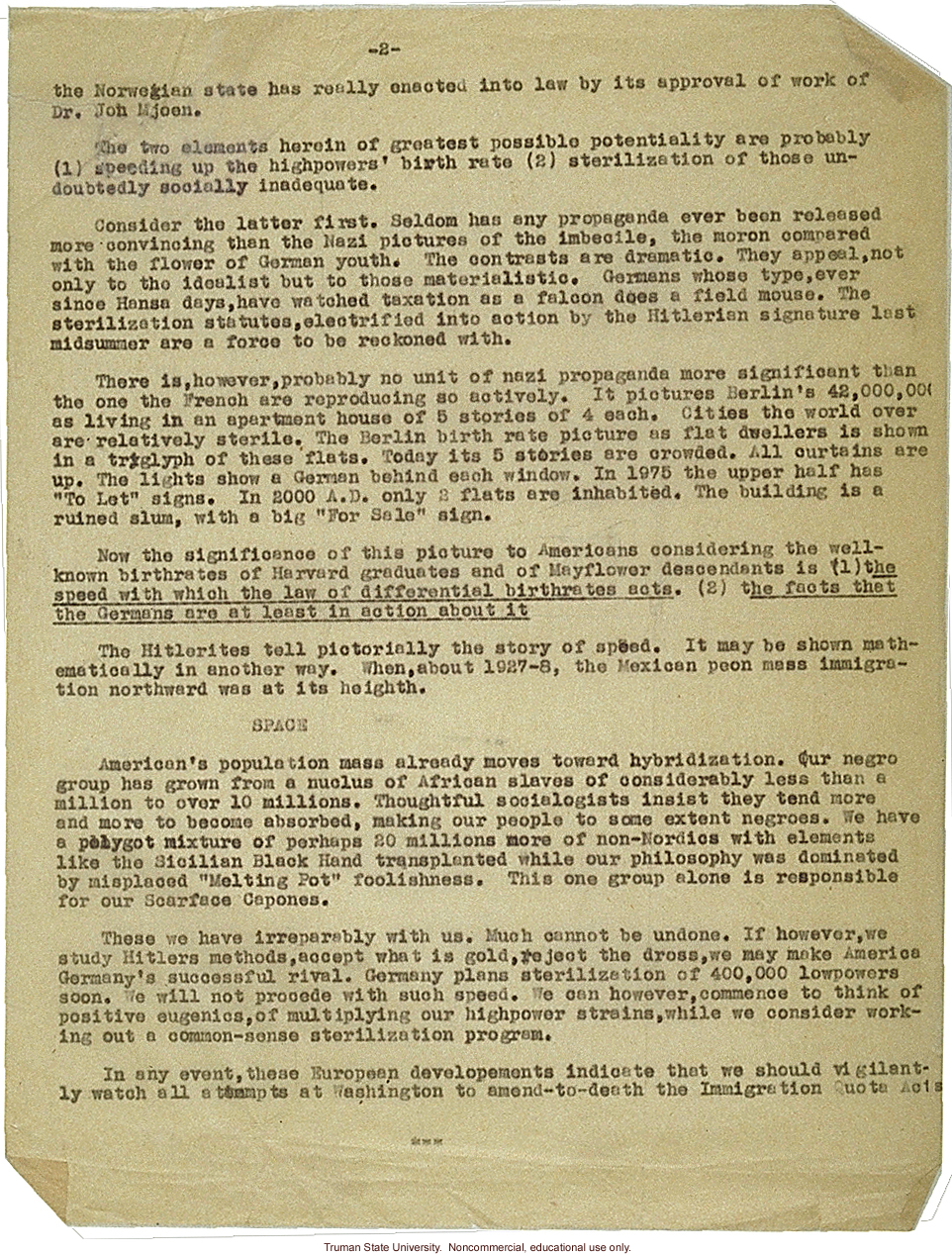 &quote;P. G,&quote; about German eugenics