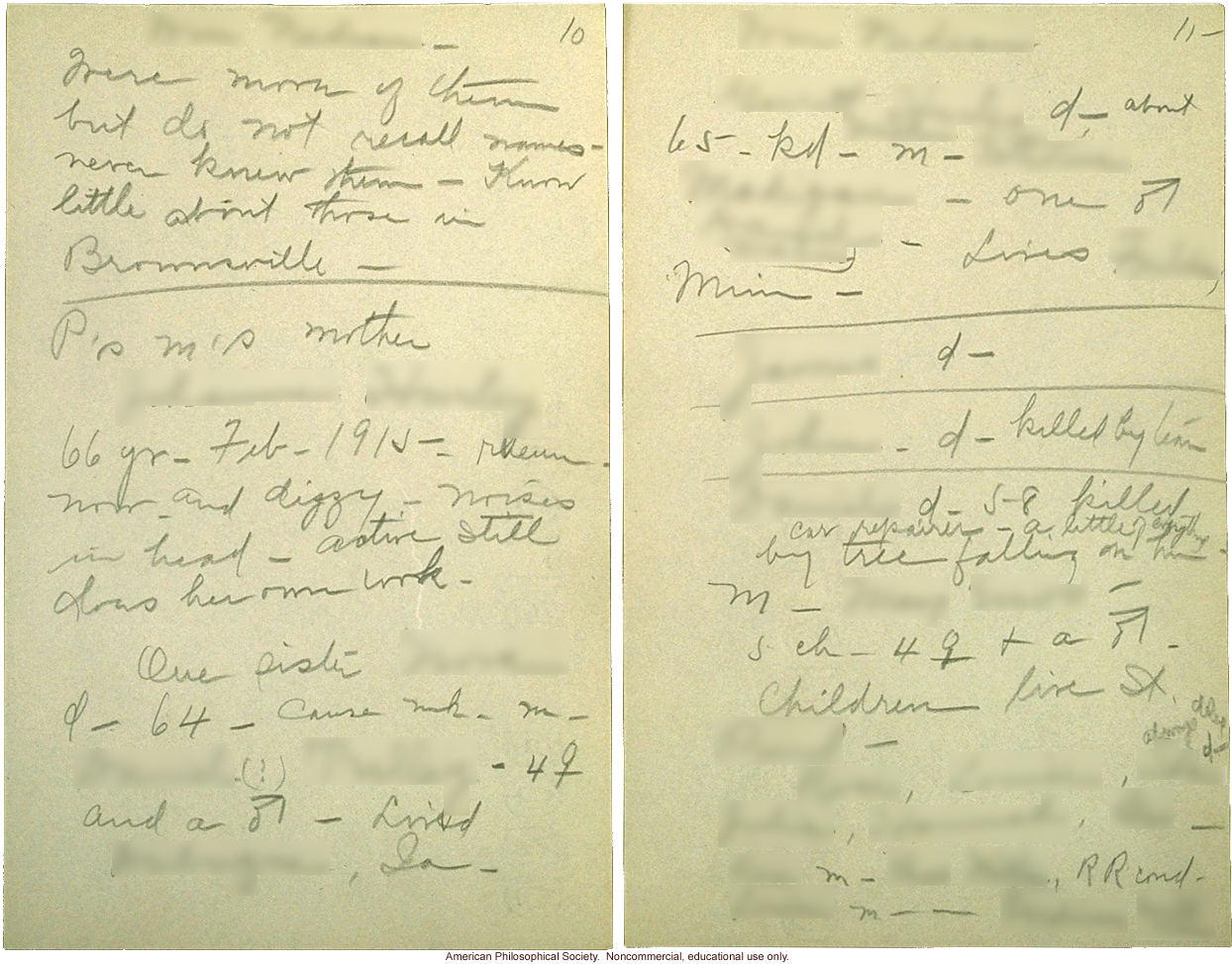 &quote;Data collected by Miss Devitt, May and Nov. 1915,&quote; Eugenics Records Office fieldworker