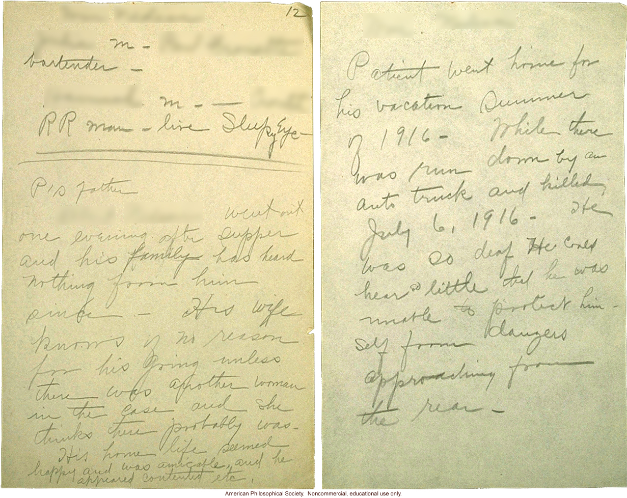 &quote;Data collected by Miss Devitt, May and Nov. 1915,&quote; Eugenics Records Office fieldworker