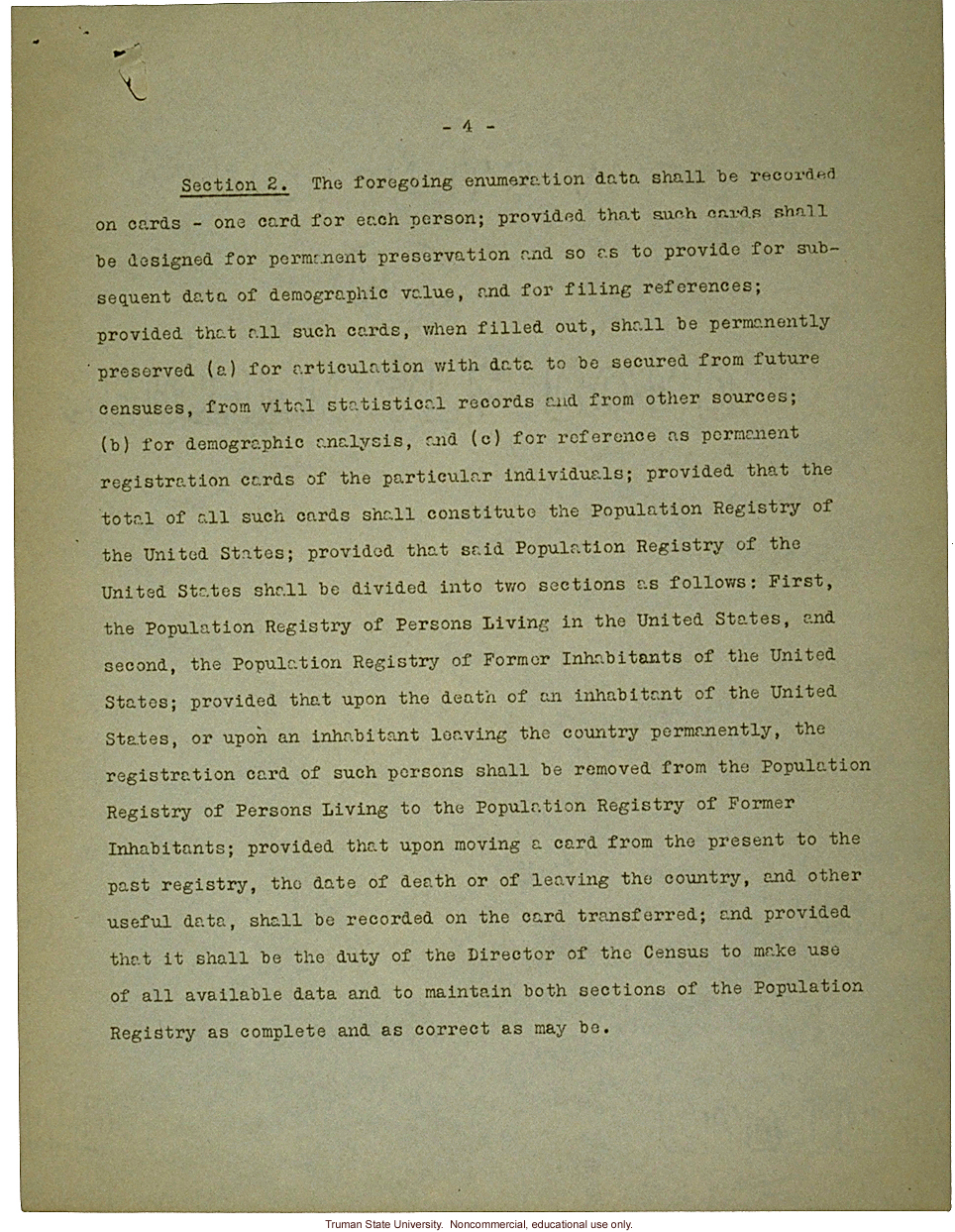 H. Laughlin document to Hon. L. Douglas, &quote;A needed amendment to Census Bill: 1929&quote;