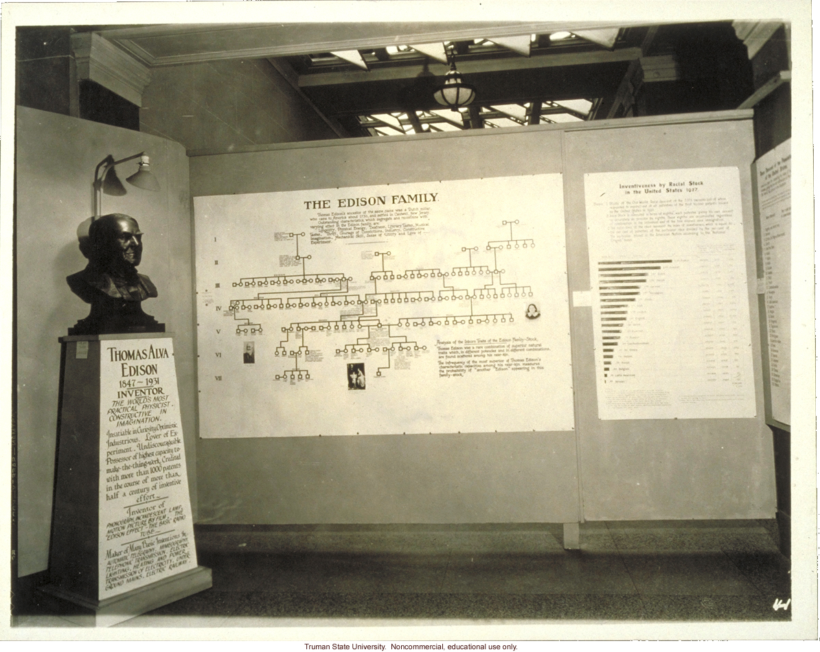 Pedigree exhibit:  &quote;The Edison family,&quote; 3rd International Eugenics Conference