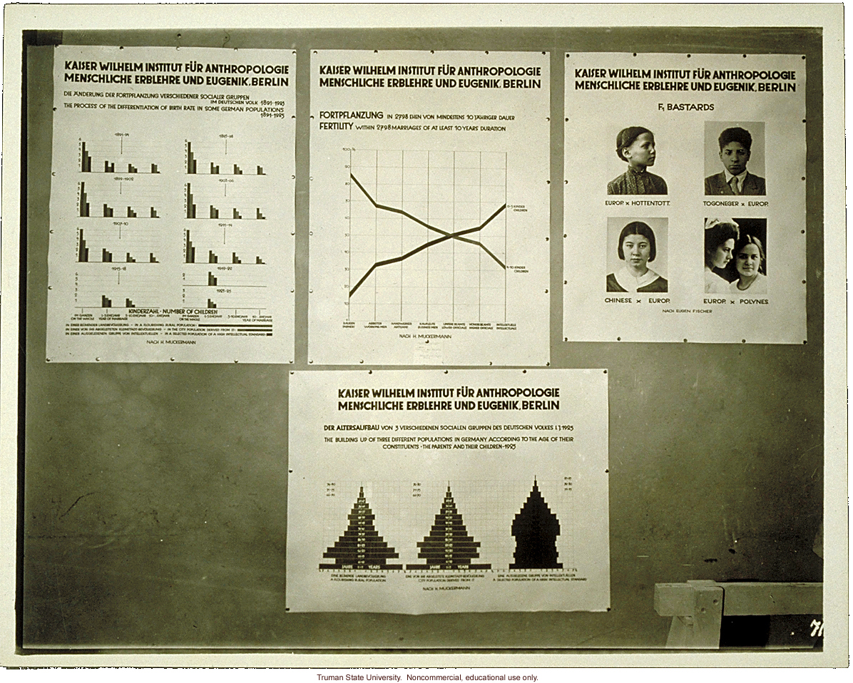 Kaiser Wilhelm Institute exhibit on population studies in Germany, 3rd International Eugenics Conference