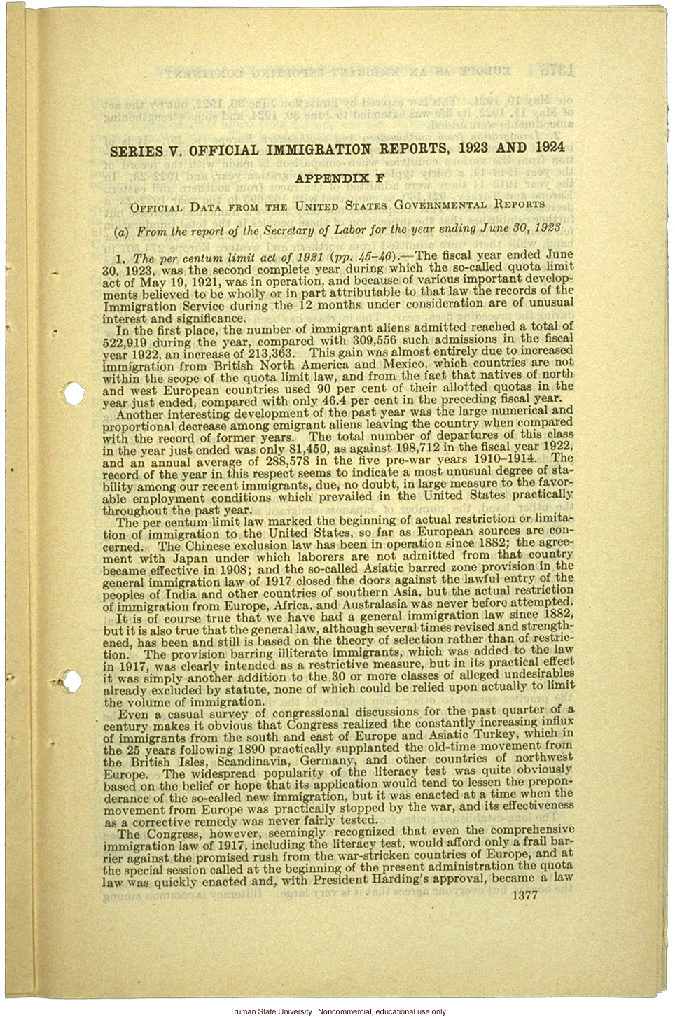 &quote;Europe as an emigrant-exporting continent,&quote;  Harry H. Laughlin testimony before the House Committee, including Immigration Restriction Act