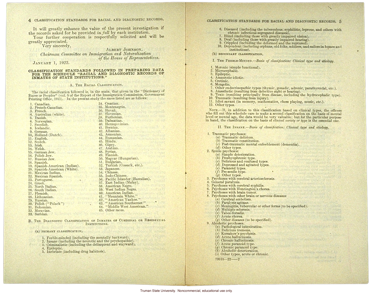 &quote;Classification standards,&quote; by Harry H. Laughlin