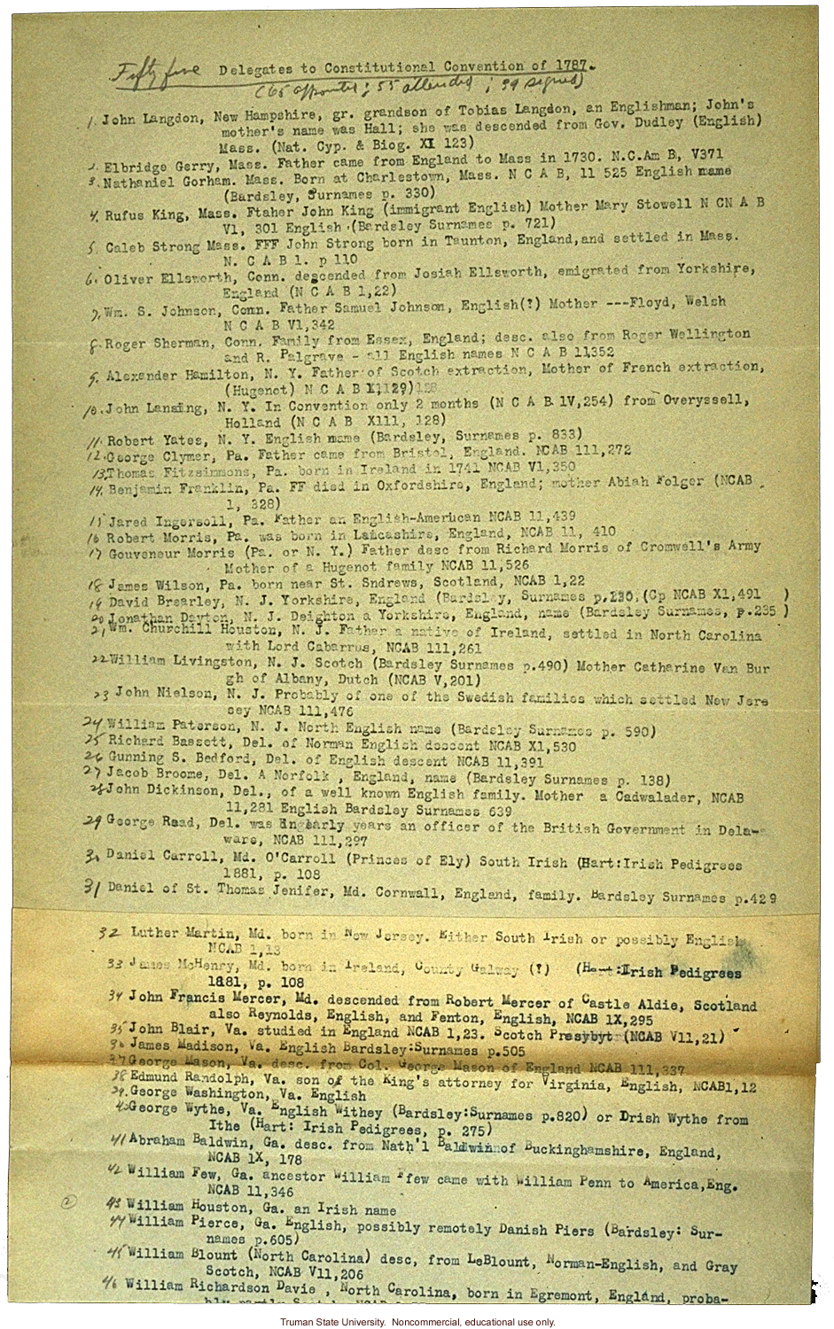 &quote;Delegates to the Constitutional Convention of 1787&quote;