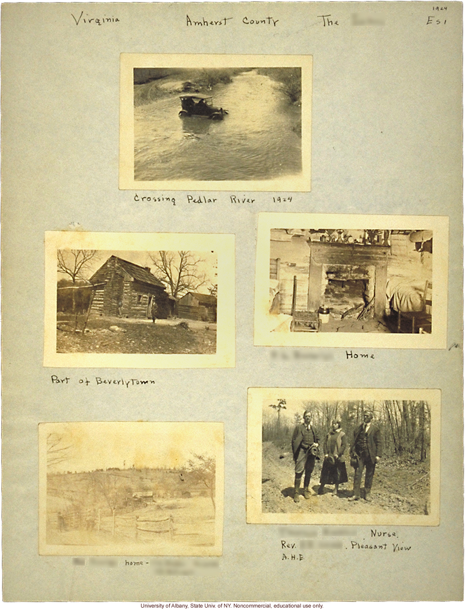 Field work for <i>Mongrel Virginians</i> in Amherst County, Virginia, Arthur Estabrook's scrapbook