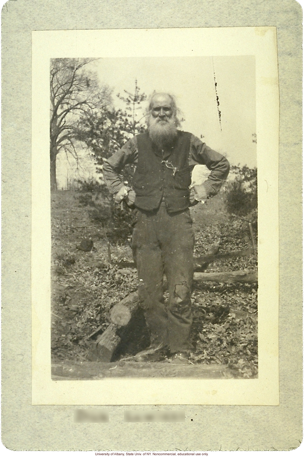 Dick Johnson (pseudonym) of the Win Tribe, from Arthur Estabrook's scrapbook of field photographs from Amherst County, Virginia