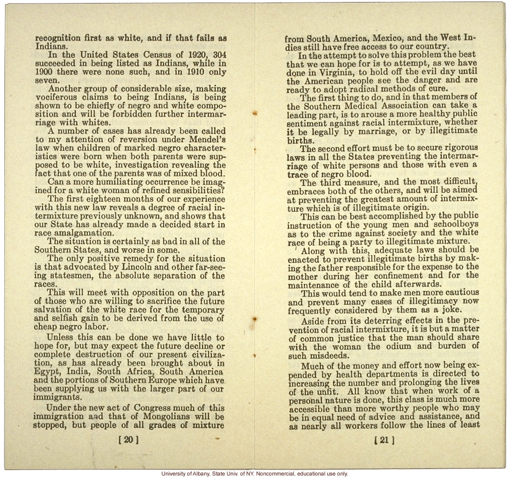 &quote;The New Family and Race Improvement,&quote; by W.A. Plecker, Virginia Health Bulletin (vol.17:12)