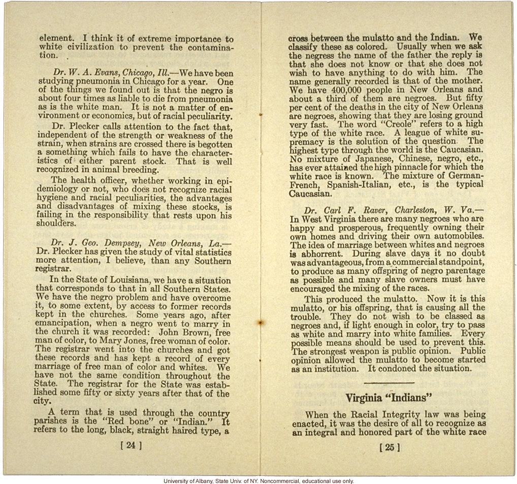 &quote;The New Family and Race Improvement,&quote; by W.A. Plecker, Virginia Health Bulletin (vol.17:12)