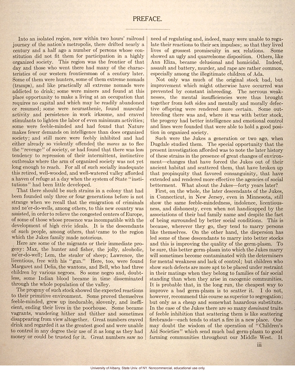 <i>The Jukes in 1915</i>, by Arthur H. Estabrook, selected pages
