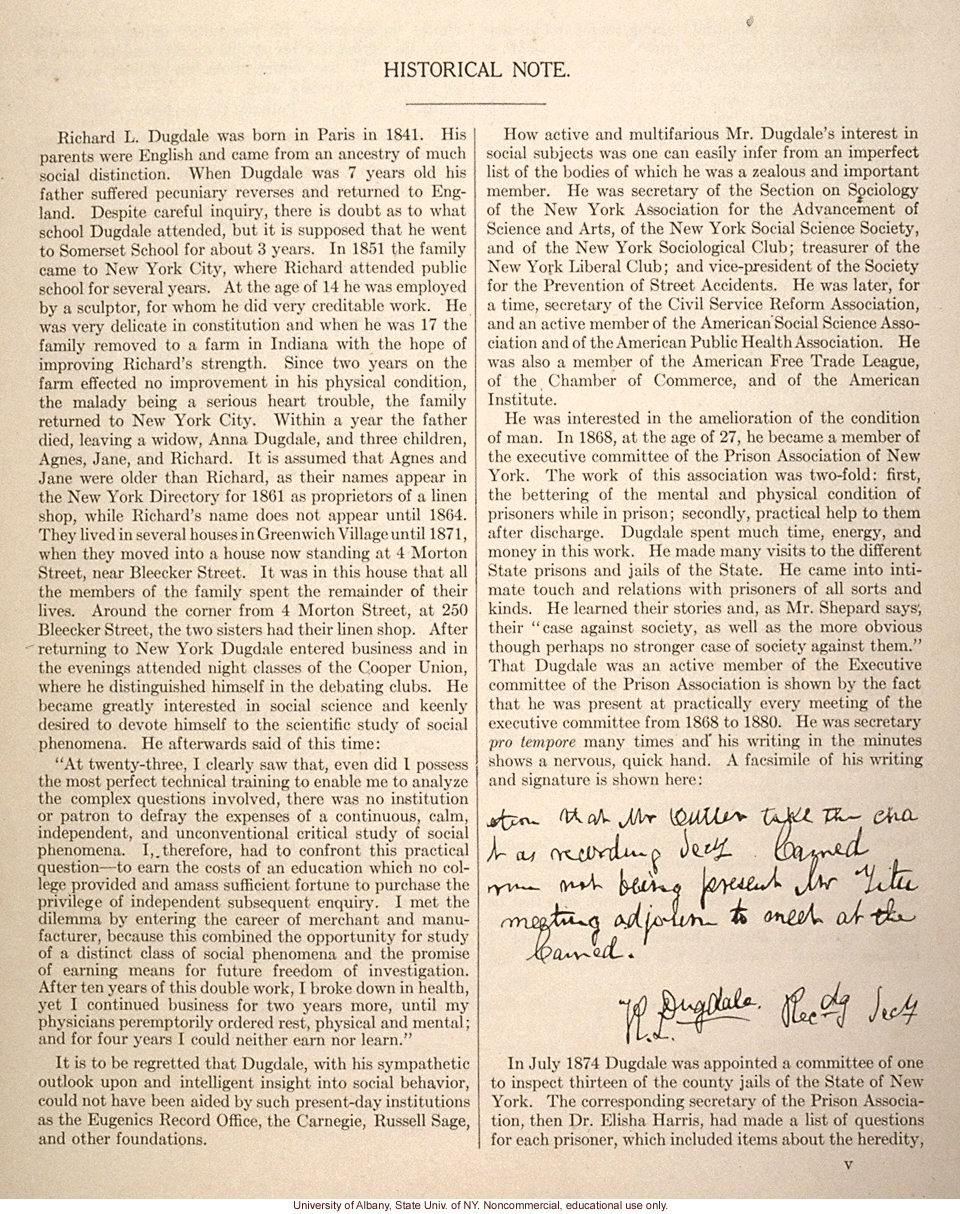<i>The Jukes in 1915</i>, by Arthur H. Estabrook, selected pages