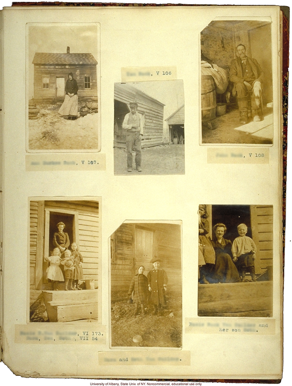 The Nam Family, by A. Estabrook and C. Davenport, pedigree of V106-V109 (p. 26) and corresponding field portraits from back of Estabrook's copy
