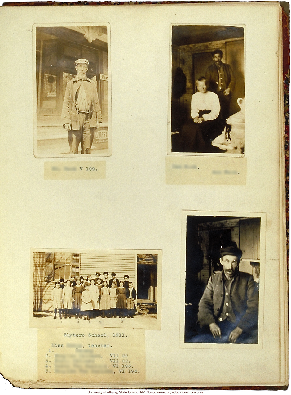 The Nam Family, by A. Estabrook and C. Davenport, pedigree of V106-V109 (p. 26) and corresponding field portraits from back of Estabrook's copy