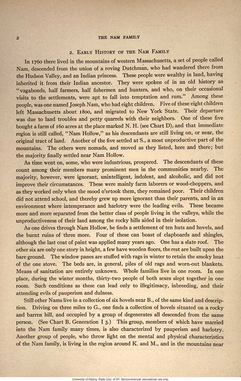 The Nam Family: A Study in Cacogenics (Eugenics Record Office Memoir No. 2), by A.H. Estabrook and C.B. Davenport, introduction and early history