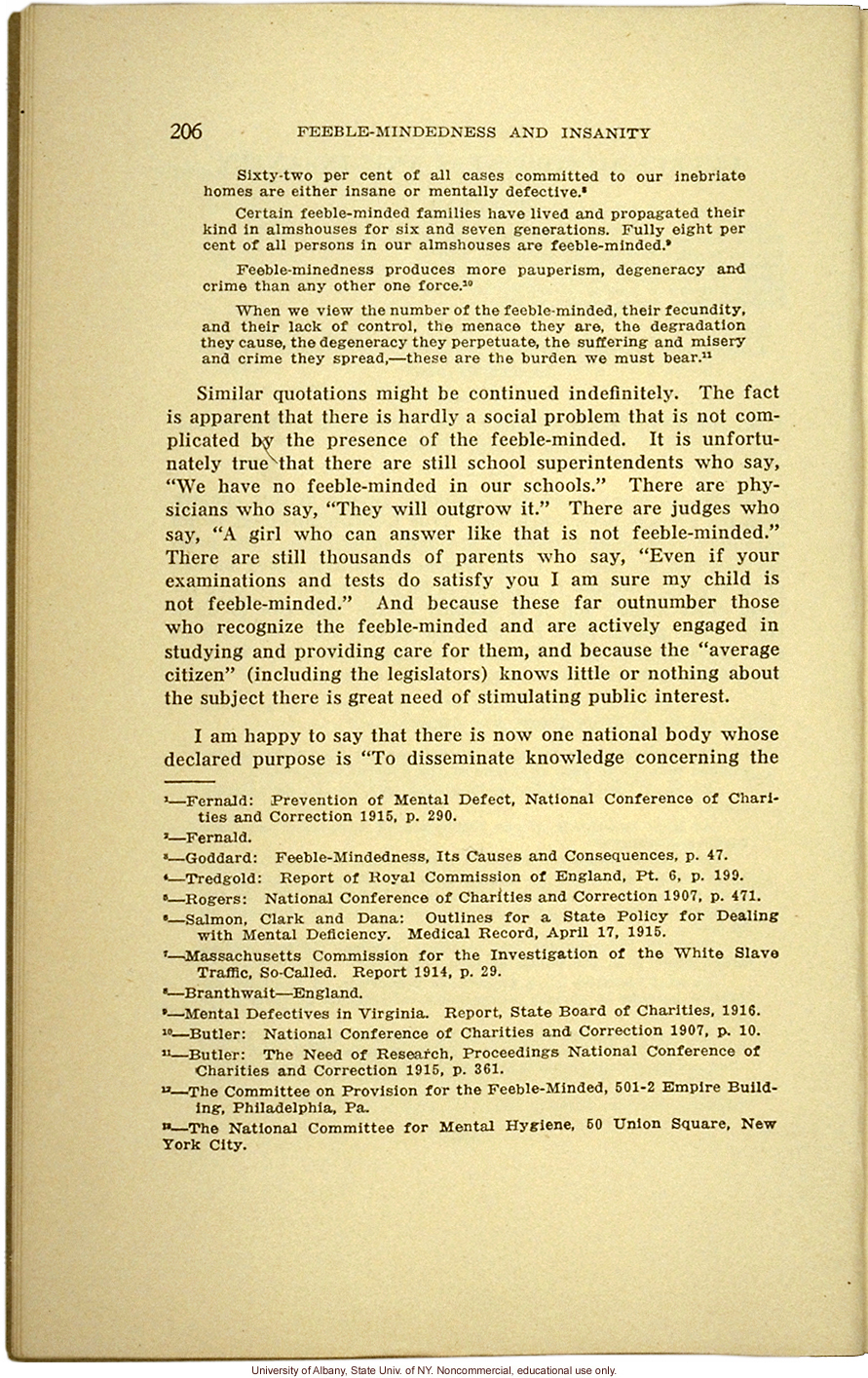 &quote;Stimulating Public Interest in the Feeble-Minded,&quote; by E.R. Johnstone (address to the National Conferenceof Charities and Correction, 1916)