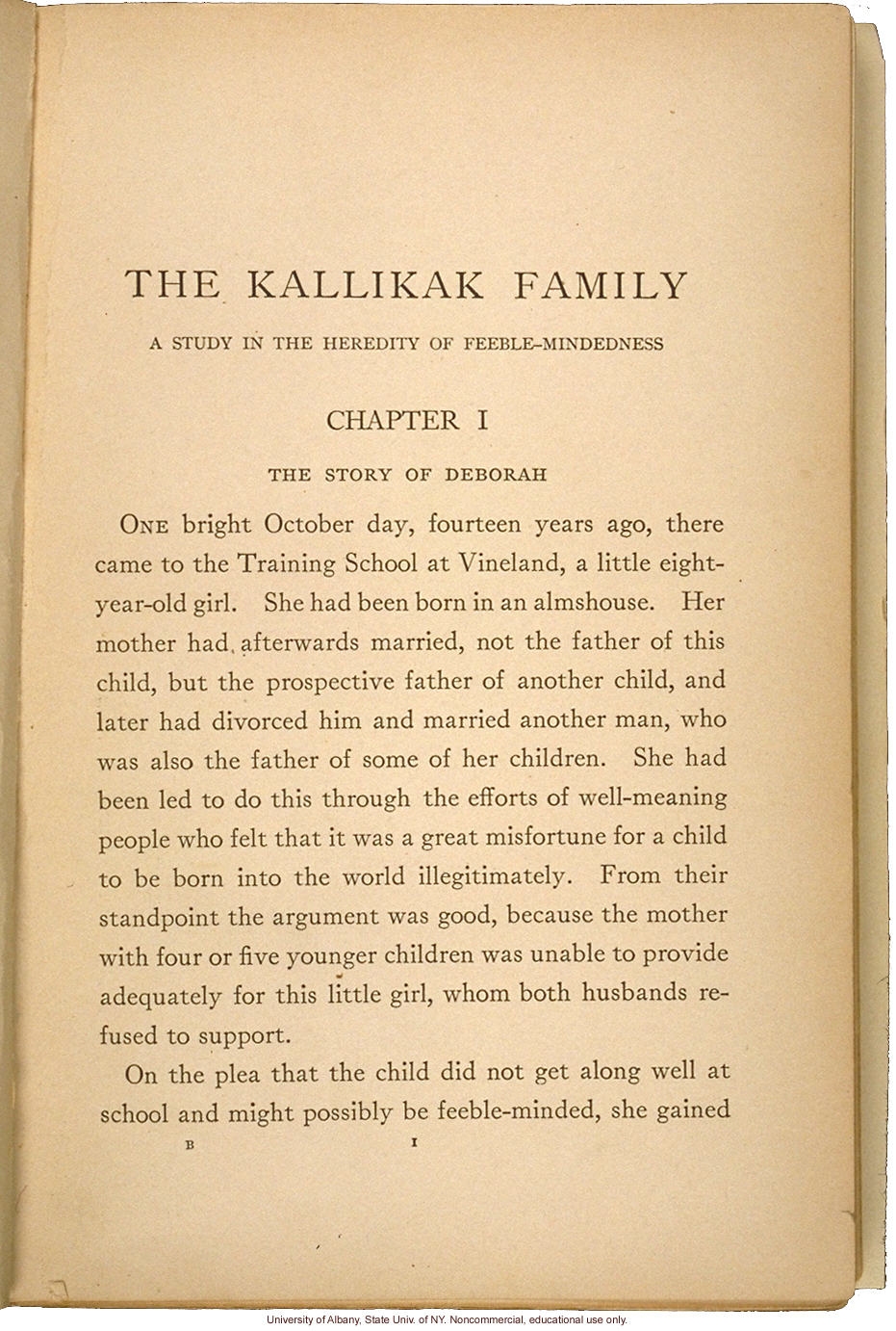 <i>The Kallikak Family: A Study in the Heredity of Feeble-Mindedness</i>, by Henry Herbert Goddard, selected pages