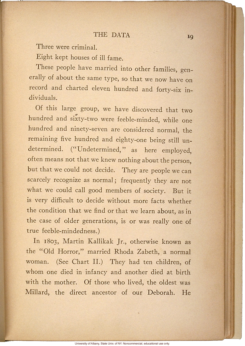 <i>The Kallikak Family: A Study in the Heredity of Feeble-Mindedness</i>, by Henry Herbert Goddard, selected pages