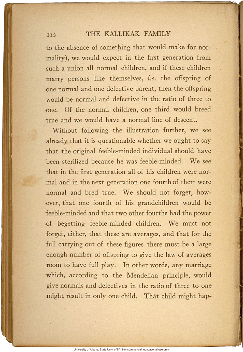 <i>The Kallikak Family: A Study in the Heredity of Feeble-Mindedness</i>, by Henry Herbert Goddard, selected pages