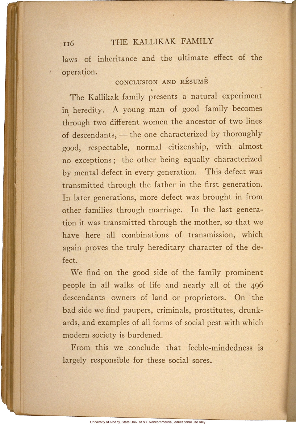 <i>The Kallikak Family: A Study in the Heredity of Feeble-Mindedness</i>, by Henry Herbert Goddard, selected pages