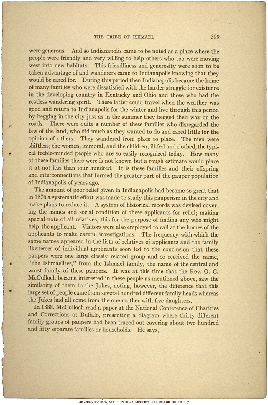 &quote;The Tribe of Ishmael,&quote; by Arthur H. Estabrook, in Eugenics, Genetics and the Family (vol. 1)