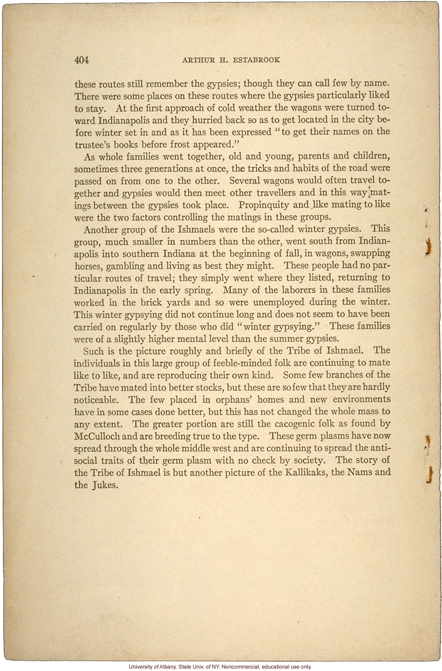 &quote;The Tribe of Ishmael,&quote; by Arthur H. Estabrook, in Eugenics, Genetics and the Family (vol. 1)