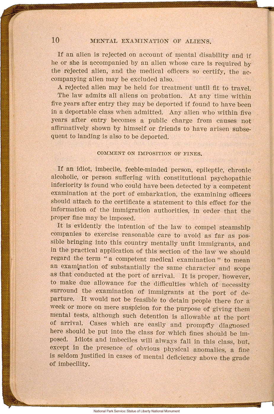 <i>Manual of the Mental Examination of Aliens</i>, United States Public Health Service