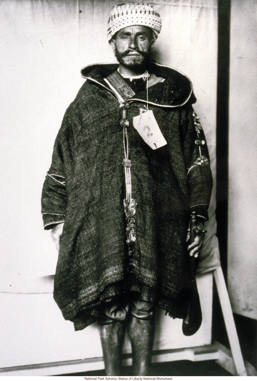 North African immigrant at Ellis Island (Photograph by Augustus Sherman)