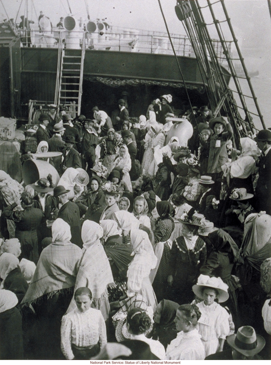 Immigrants waiting to land in New York