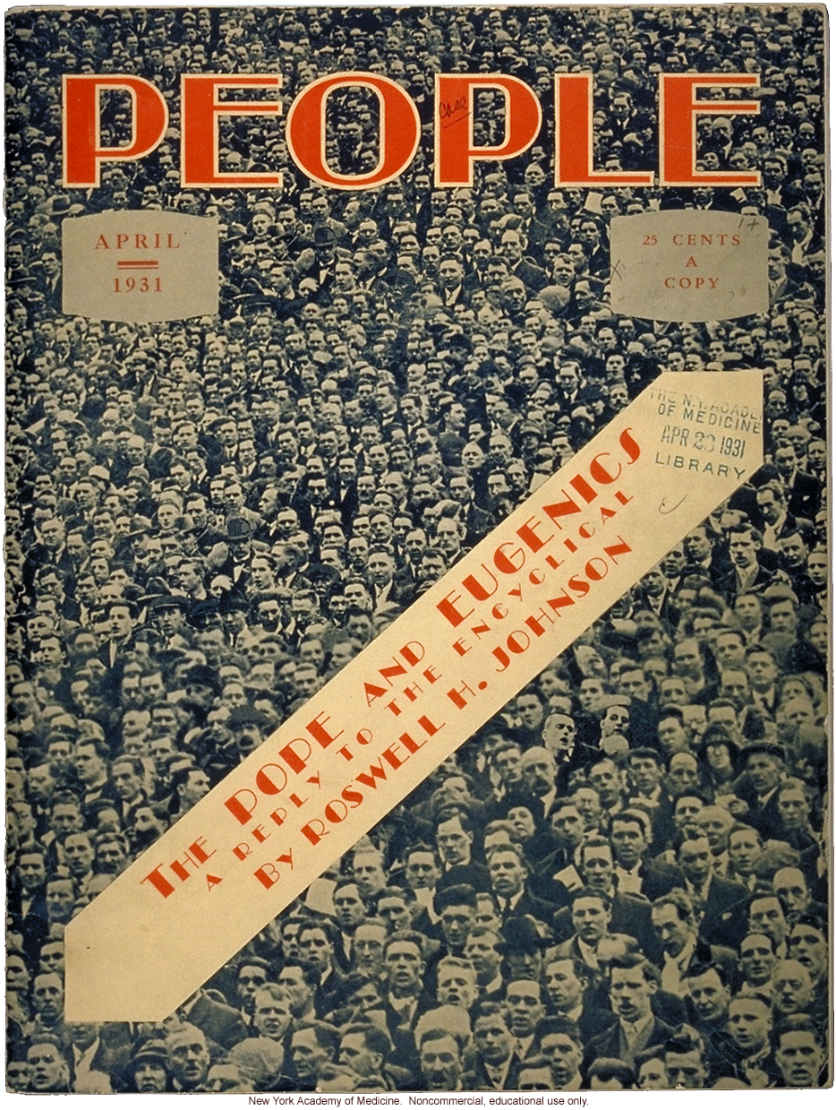 People, A Magazine for all the People (April 1931), American Eugenics Society, cover