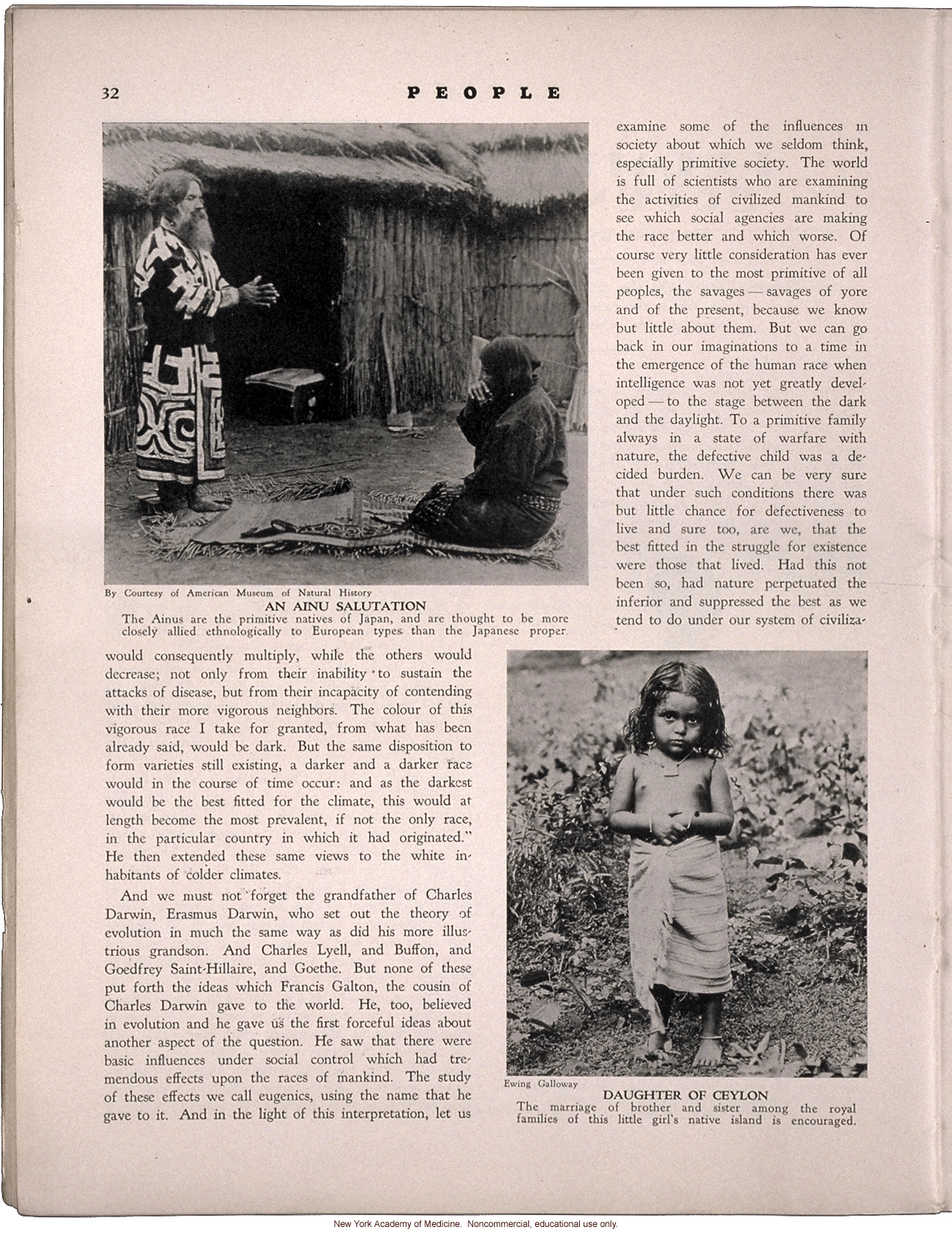 &quote;Primitive Eugenics,&quote; by Harry Whitisle, People (April 1931), history of eugenic practices around the world