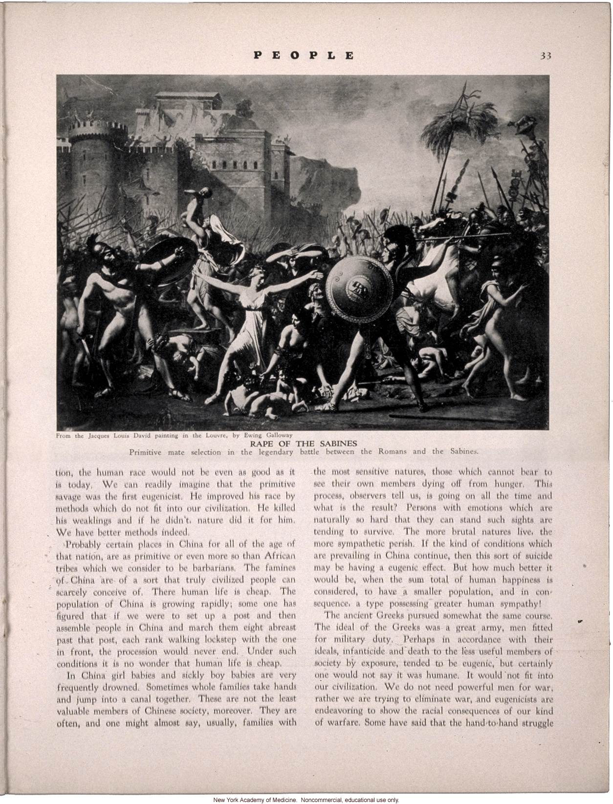 &quote;Primitive Eugenics,&quote; by Harry Whitisle, People (April 1931), history of eugenic practices around the world