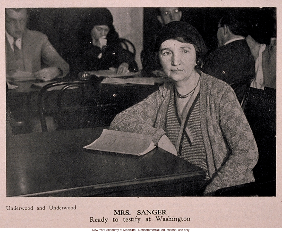 Margaret Sanger testisfies on birth control before Senate committee, People (April 1931)
