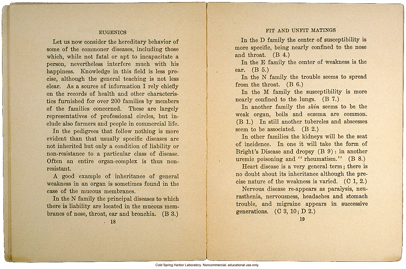 <i>Eugenics: The Science of Human Improvement by Better Breeding</i>, by Charles B. Davenport