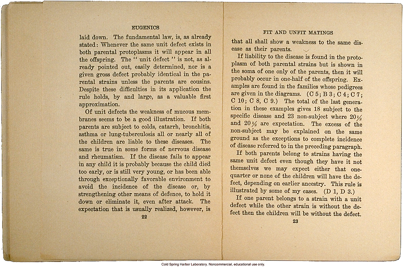 <i>Eugenics: The Science of Human Improvement by Better Breeding</i>, by Charles B. Davenport