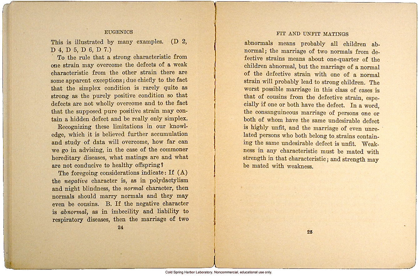 <i>Eugenics: The Science of Human Improvement by Better Breeding</i>, by Charles B. Davenport