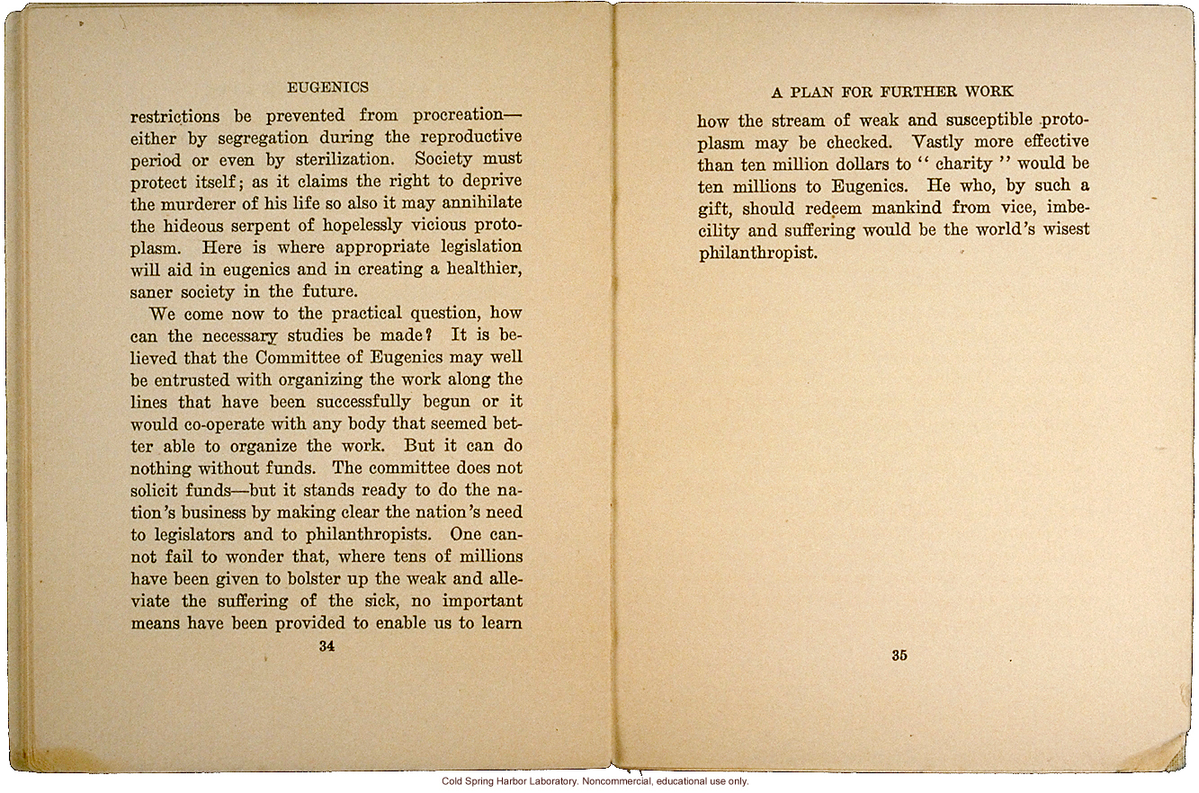 <i>Eugenics: The Science of Human Improvement by Better Breeding</i>, by Charles B. Davenport