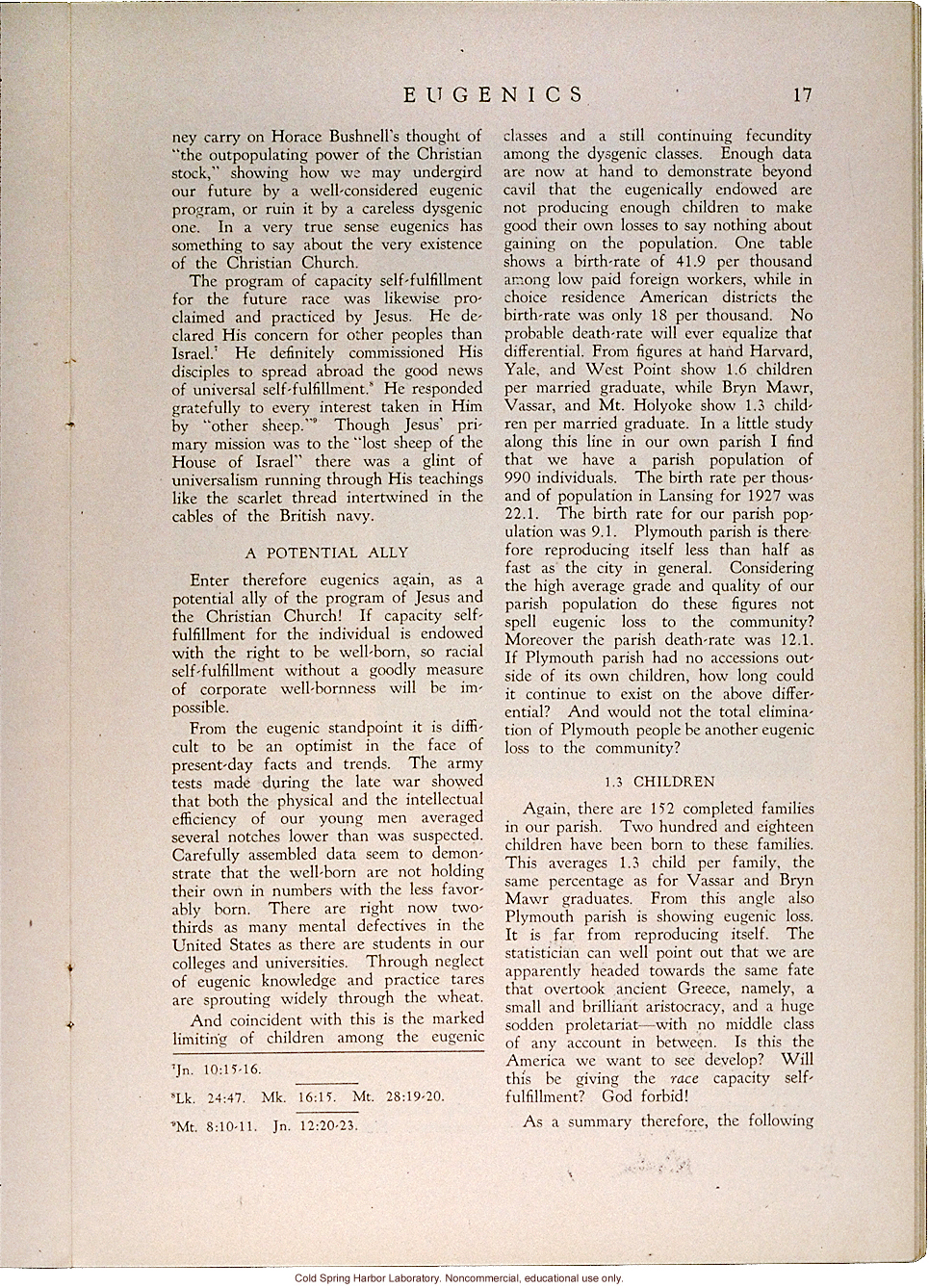 &quote;Eugenics and the Church,&quote; by Edwin Bishop, Eugenics: A Journal of Race Betterment (vol II:8)