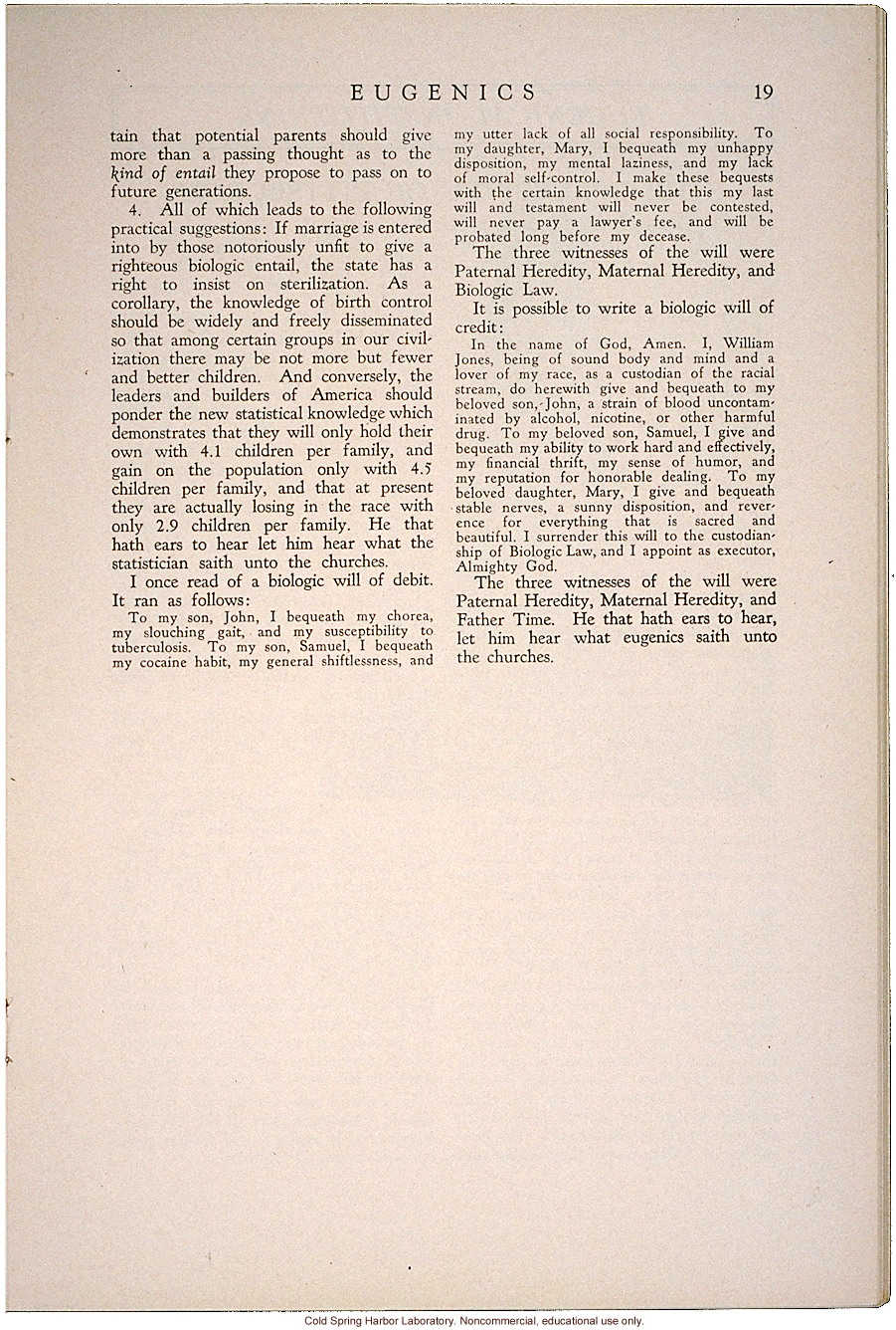 &quote;Eugenics and the Church,&quote; by Edwin Bishop, Eugenics: A Journal of Race Betterment (vol II:8)