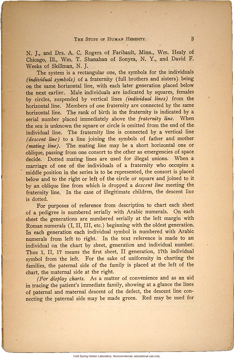&quote;The Study of Human Heredity,&quote; by Davenport, Laughlin, Weeks, Johnstone, and Goddard, Eugenics Record Office Bulletin No. 2