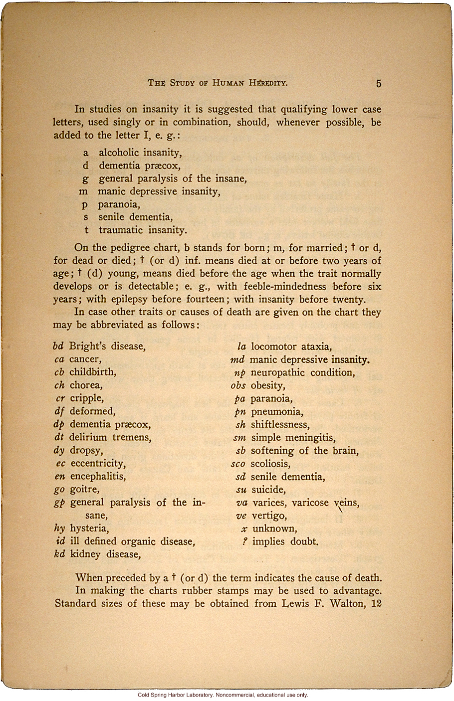 &quote;The Study of Human Heredity,&quote; by Davenport, Laughlin, Weeks, Johnstone, and Goddard, Eugenics Record Office Bulletin No. 2