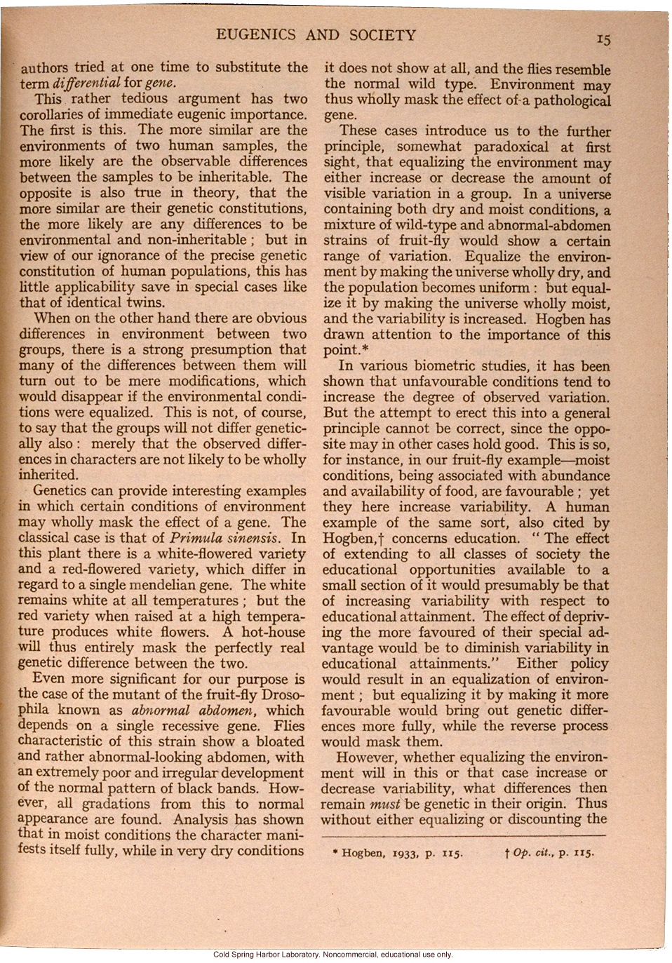 &quote;Eugenics and Society&quote; (The Galton Lecture given to the Eugenics Society), by Julian S. Huxley, Eugenics Review (vol 28:1)