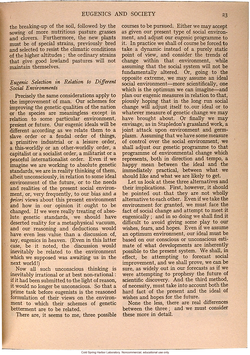 &quote;Eugenics and Society&quote; (The Galton Lecture given to the Eugenics Society), by Julian S. Huxley, Eugenics Review (vol 28:1)