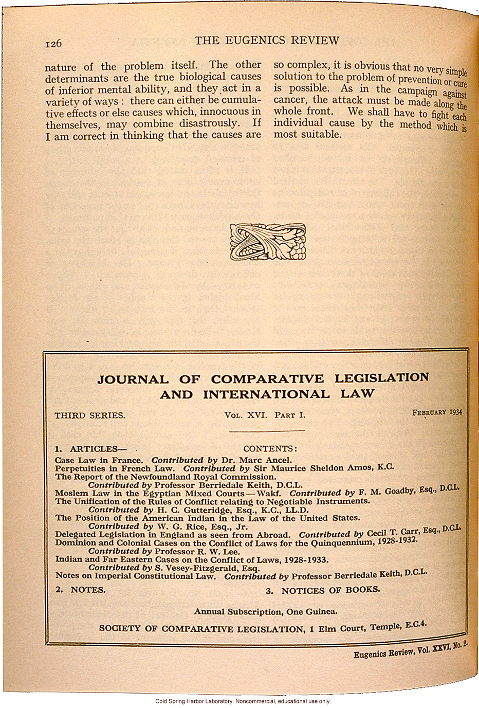 &quote;The Complex Determinants of Amentia,&quote; by L.S. Penrose, Eugenics Review (vol. 26:2)