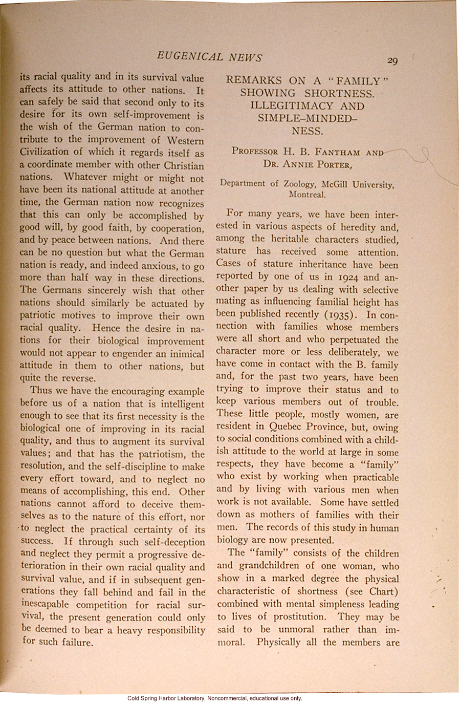 &quote;The German Racial Policy,&quote; by C.G. Campbell, Eugenical News (vol.21:2)