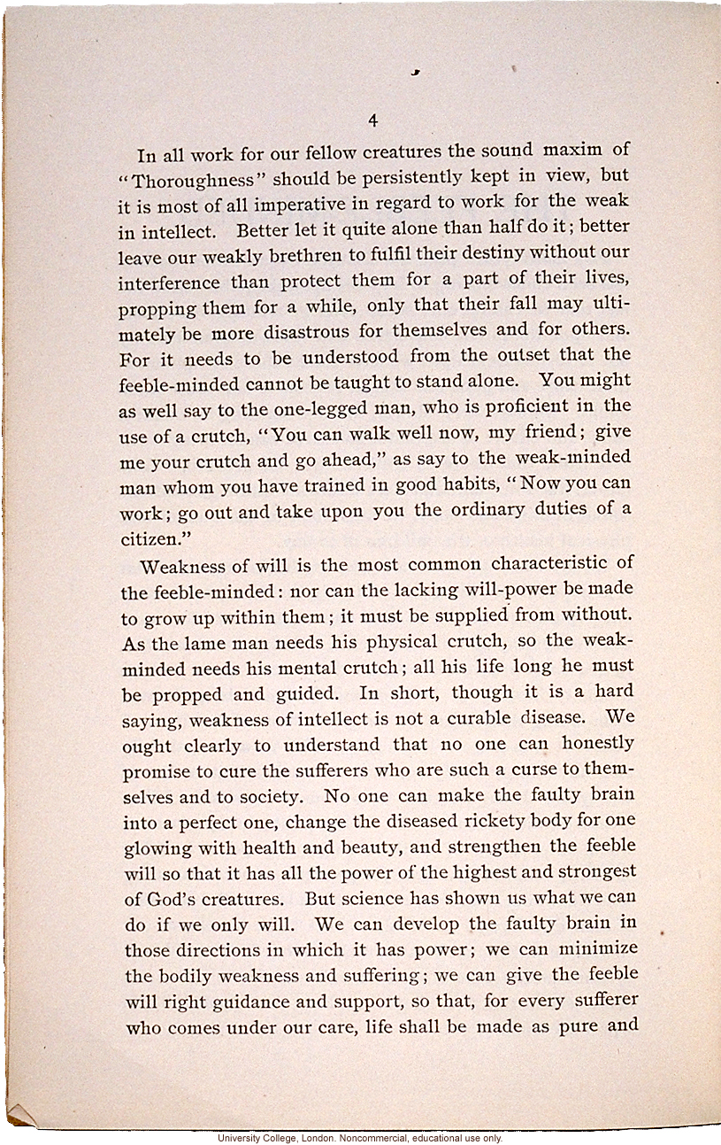 &quote;The Feeble Minded,&quote; by Mary Dendy, Economic Review (July 1903)