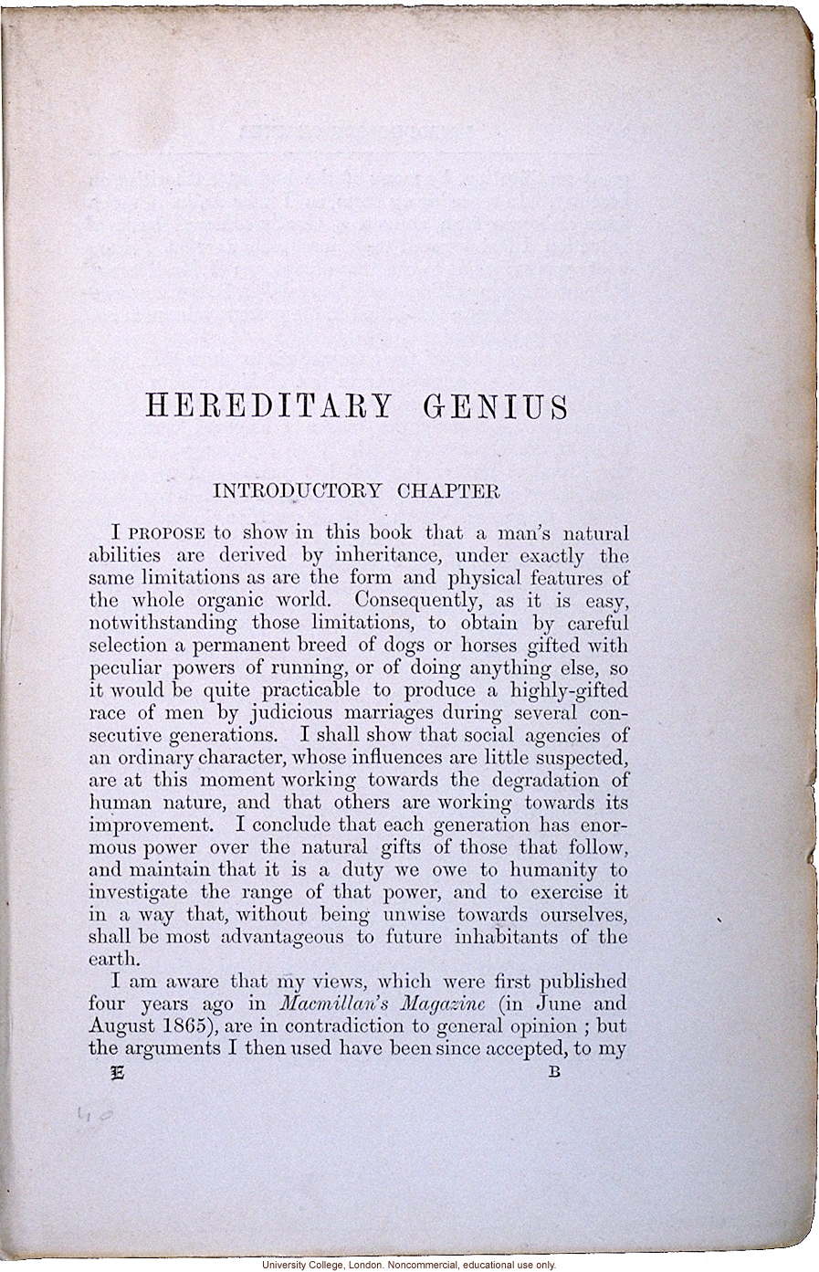 <i> Hereditary Genius: An Enquiry into Its Laws and Consequences</i> (2nd ed.), by Francis Galton, selected pages